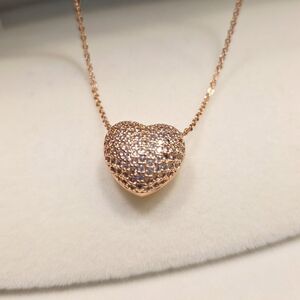 SALE!! Rose Gold Heart Pendant Necklace